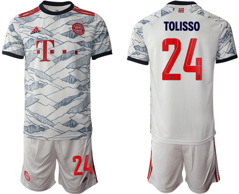 Men 2021-2022 Club Bayern Munich away white #24 Soccer Jersey->bayern munich jersey->Soccer Club Jersey